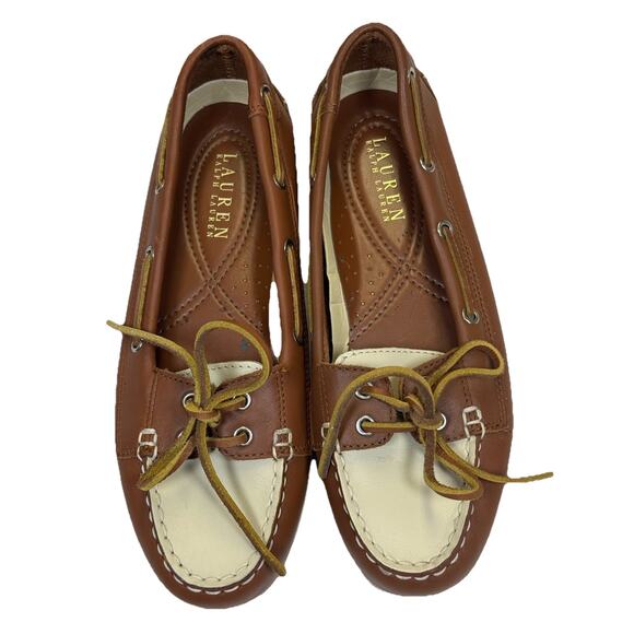 Lauren Ralph Lauren Yolonda Leather Loafers Women’s Sz 8 Boat Shoes Top Siders - Picture 2 of 12